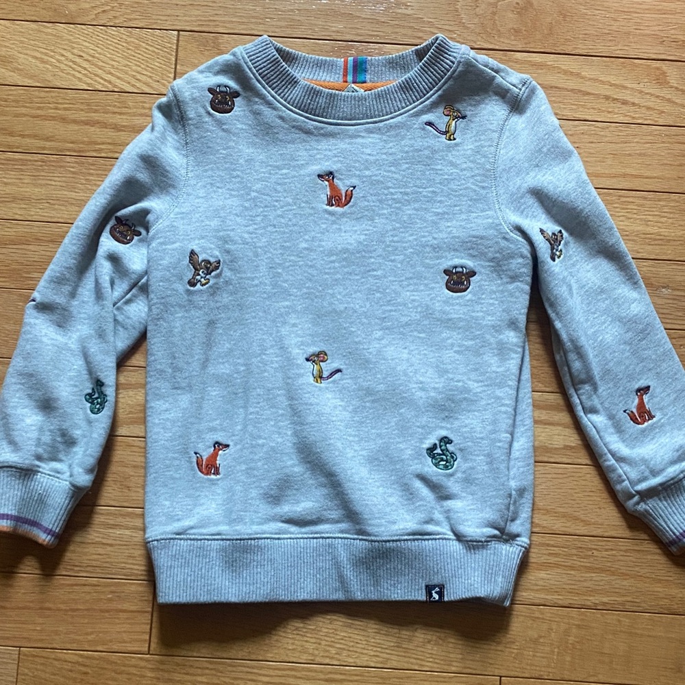 Joules Gray Sweatshirt with Animal Motifs
